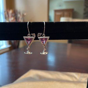 Silpada W1933 Sterling Silver Cocktail Earrings w/Pink Sapphire